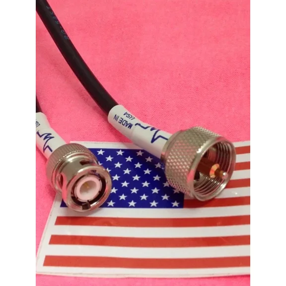 OPAL- Bnc Male To Pl-259/So239 Male Jumper Pigtail Cable Rg58 15' Made In Usa