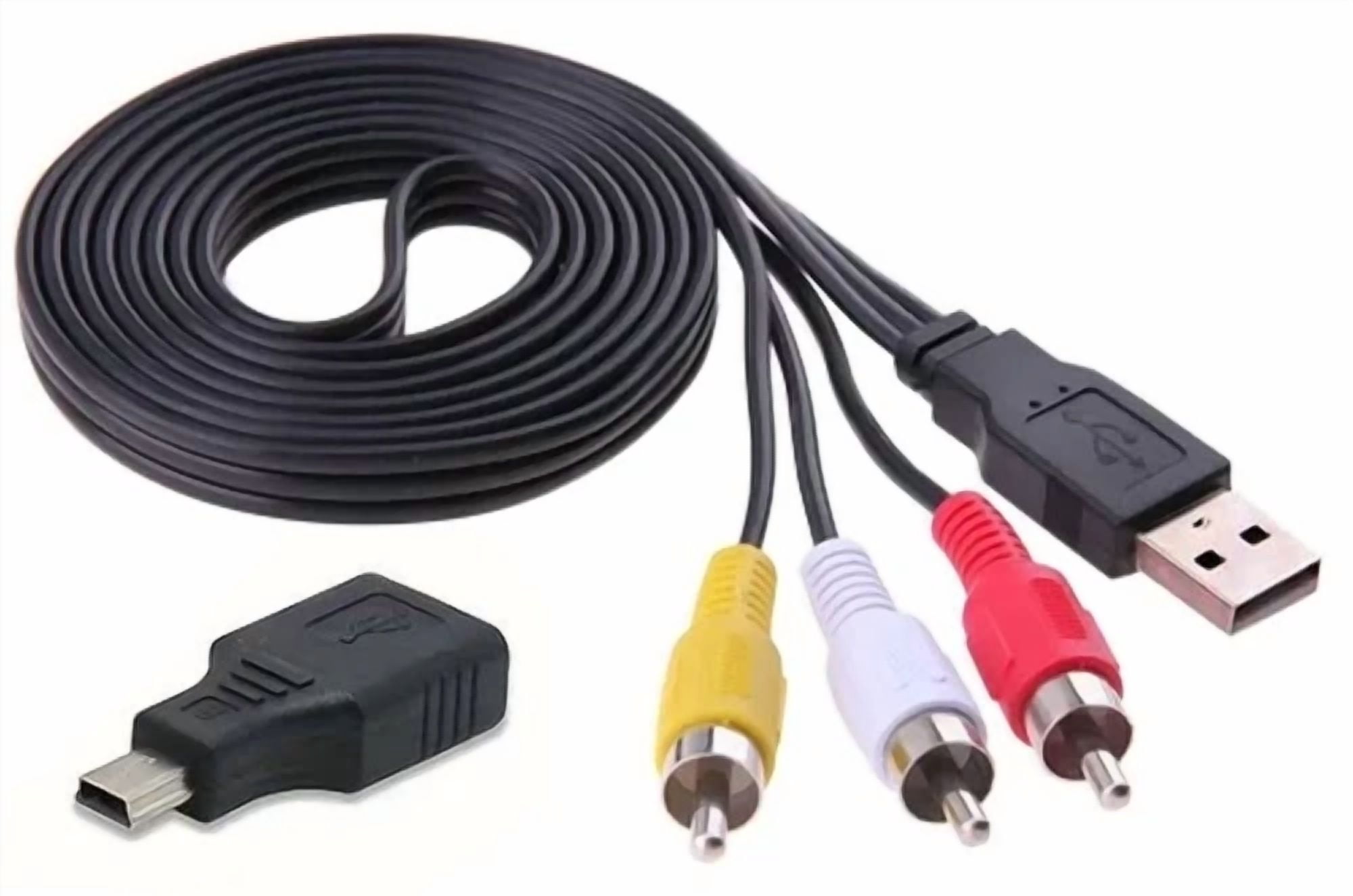 OPAL- Composite Rca Av Male To Mini Usb Male Adapter Cable For Camera ...