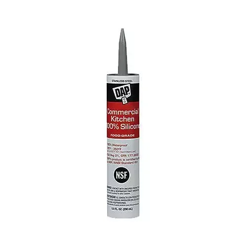 OPAL- Dap Commercial Silicone Kitchen Caulk, Stainless Steel, 9.8-Oz.