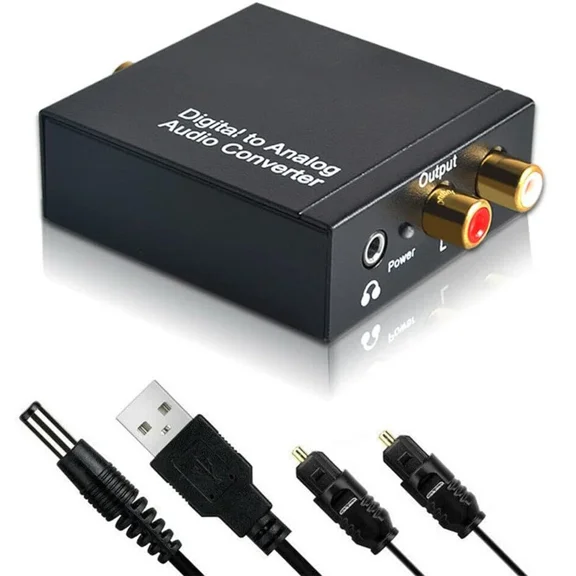 OPAL- Digital To Analog Audio Converter Optical To Rca Converter W/ Coaxial Cable3.5Mm