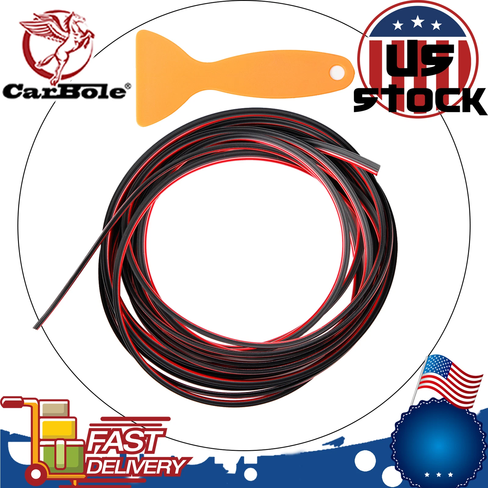 OPAL- Edge Gap Door Panel Molding Line Trim Accessories Car Interior Decor Red Point