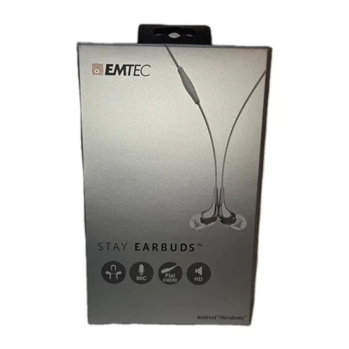 OPAL- Emtec Stay 3.5Mm Jack Earbuds For Android & Windows Devices New