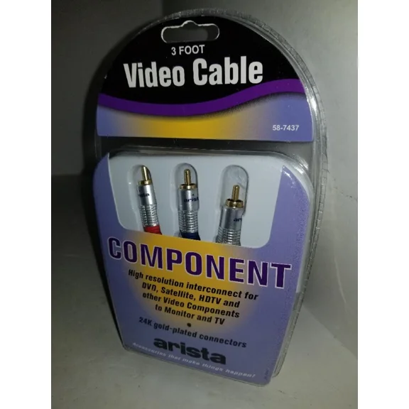 OPAL- New Arista High Resolution 3 Ft Video Component Cable W/ 24K Gold Connectors Q6