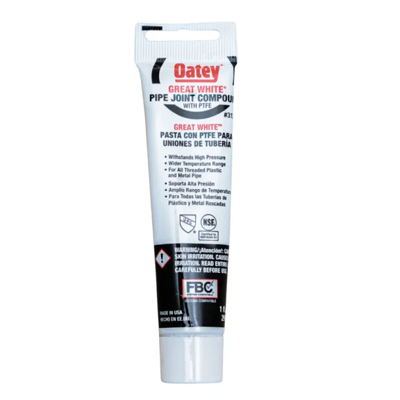 OPAL- Oatey Great White Pipe Joint Compound W/ Ptfe 1 Fl. Oz. Leak-Proof Sealant