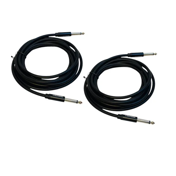 OPAL- Pair Of 10 Ft 6.35 1/4 Inch Mono Tr Instrument Amp Cable