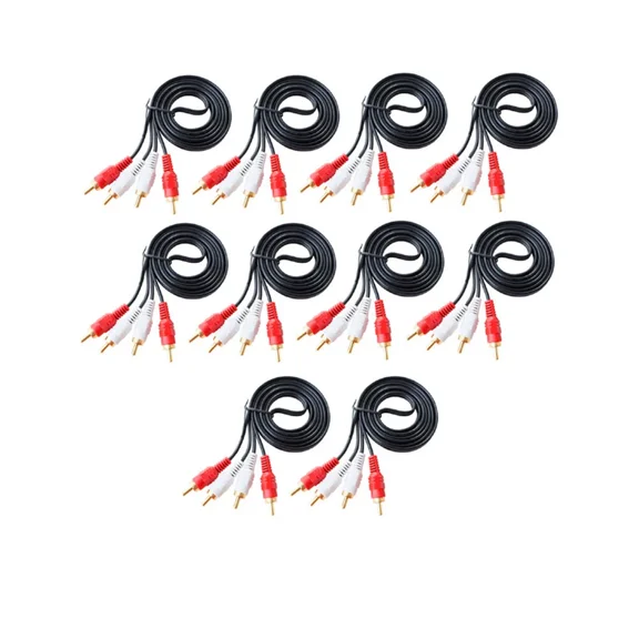 OPAL- Premium Gold Plated Stereo Audio Cables - Pack Of 10