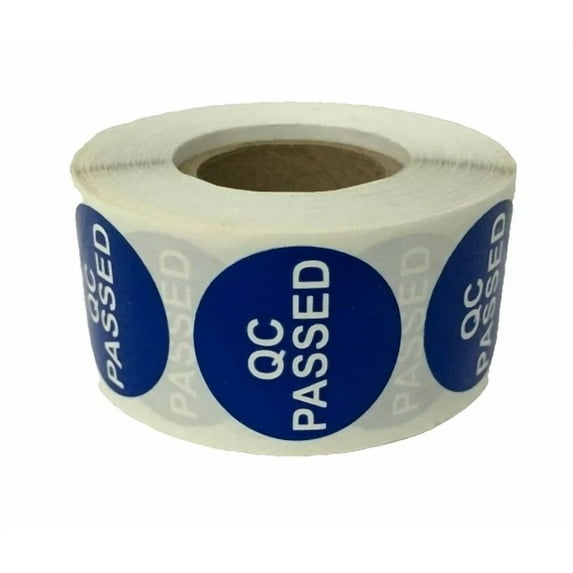 OPAL- Qc Passed - Inventory Control Stickers (1" Round, Bl) Self-Adhesive 1000 Labels