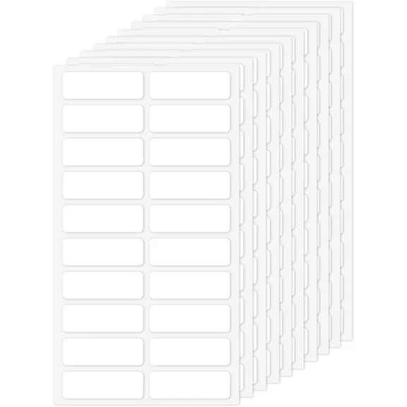 OPAL- Rectangle Labels 0.5" X 1.5", White Writable Name Stickers, Blank Self-Adhesive