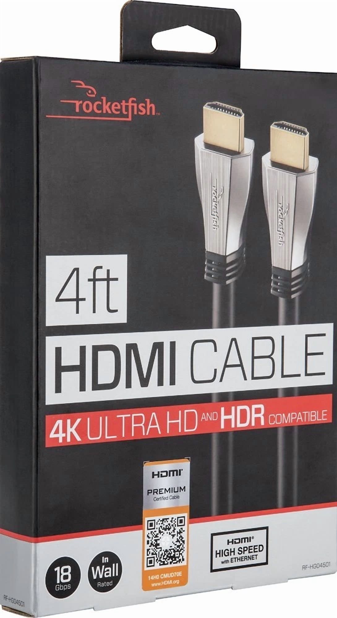 OPAL- Rocketfish- 4' 4K Ultra Hd In-Wall Hdmi Cable - Black - Walmart.com