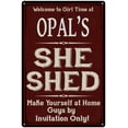 thumbnail image 1 of OPAL'S She Shed Red Sign Lady Cave 12 x 18 Matte Finish Metal 112180088349, 1 of 1