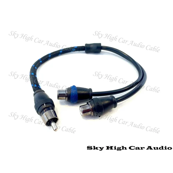 OPAL- Sky High Car Audio Rca Y Splitter Cables 2F1M Two Female One Male Triple Shield