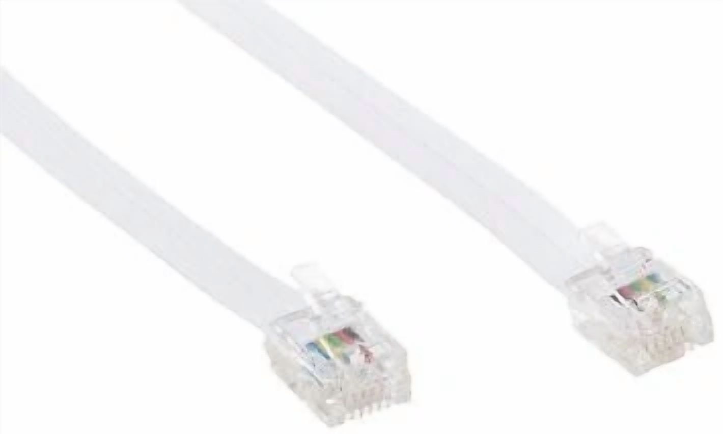 OPAL- Steren 100Ft Telephone Line Cord, 6-Conductor, White
