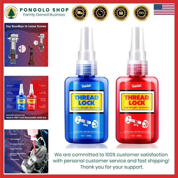 OPAL- Thread Lock Blue & Red 100Ml - Medium & Strong Sealant For Nuts, Bolts & Metals