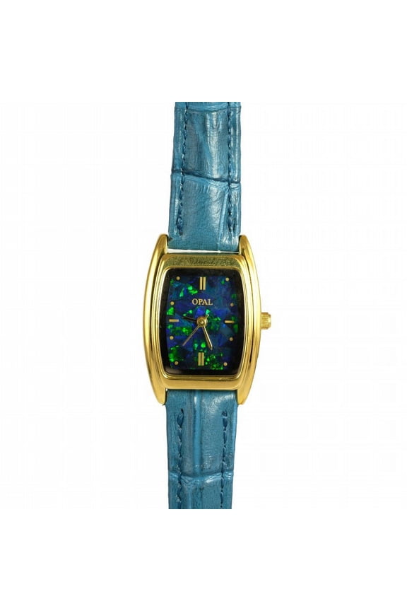 OPAL WATCH WITH GENUINE LEATHER BAND (BLUE)