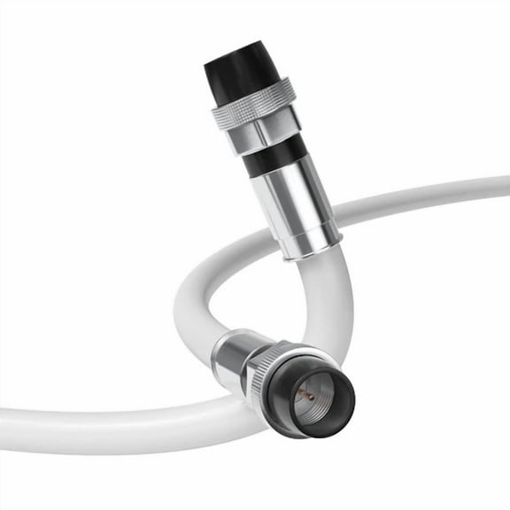 OPAL- White, Booted Rg6 Coaxial Cable, All Weather Proof Coax, 10 Feet (3 Meter)