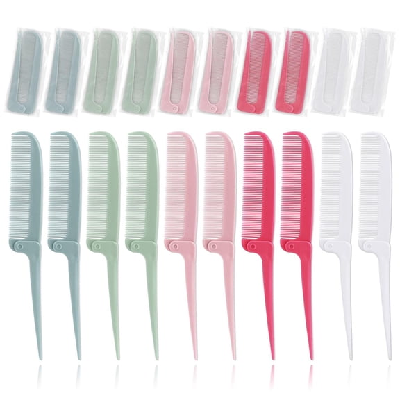 OPALESQUE 10 PCS Folding Combs, Hair Parting Comb, Pocket Size, Fine Tooth for Straight, Wavy, Curly Hair Styling