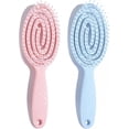 thumbnail image 1 of OPALESQUE 2 PCS Detangle Hair Brush for Girls & Kids, Hairbrush with Soft Bristles for Curly, Straight, Wet and Dry Hair Hair, Glide Through Tangles Knots with Ease, Bio Friendly (Pink, Blue), 1 of 7
