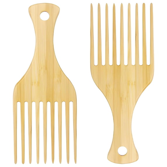 OPALESQUE 2-Piece Bamboo Comb Set for Afro Hair: Natural Anti-Static ...