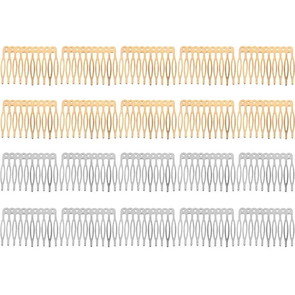 OPALESQUE 20PCS 10 Teeth Metal Hair Combs Hair Side Combs Hair Clip Combs Twist Combs Wedding Bridal Veil Combs Wig Combs Headpieces Accessories Combs Updo Bun Chignon Hair Styling Accessories