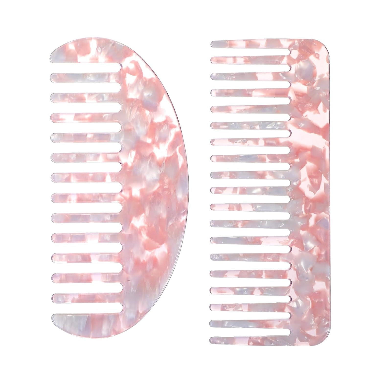 OPALESQUE 2PCS Mini Wide Tooth Comb, Portable Acetic acid Comb, Marble ...