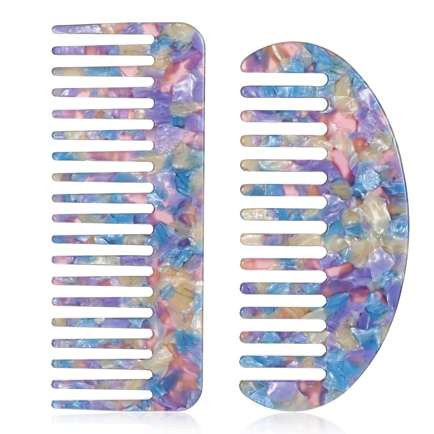 OPALESQUE 2PCS Mini Wide Tooth Comb, Portable Acetic acid Comb,Travel ...