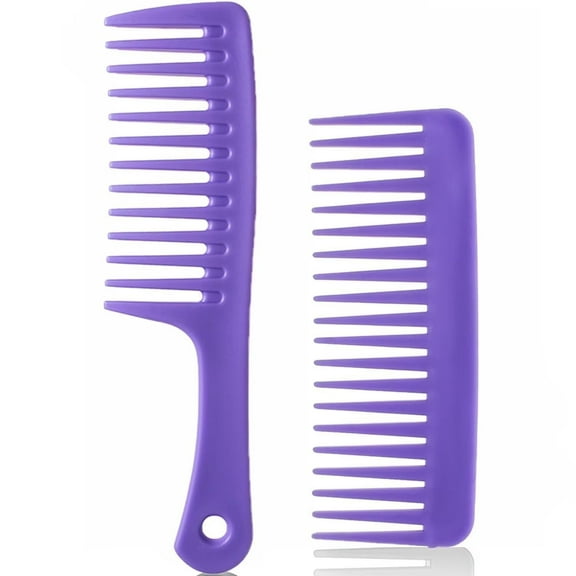 OPALESQUE 2PCS Wide Tooth Comb for Curly - Large Hair Detangling Comb,Styling Comb for Wet Dry Hair,Hair Care Comb for Women Men,Shampoo Shower Comb