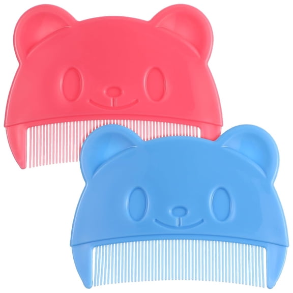 OPALESQUE 2Pcs Baby Hair Combs, Plastic Cute Cradle Cap Comb for Babies - Gentle Touch - Easy to Hold- Bear Shaped Bath Brush for Newborn Baby Cradle Cap Dandruff (Random Color