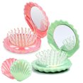 Shell Finish On Compact OPALESQUE 2pcs Metallic Shinning Finish Shell Shape Folding Travel Hair ...