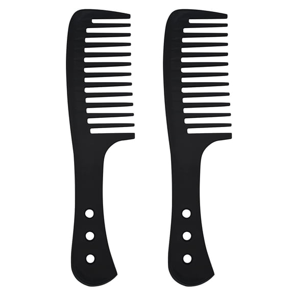 OPALESQUE 2pcs Wide Tooth & Curl Comb for Curly Hair - Heat Resistant & Anti-Static Styling Comb, Professional Anti-static Carbon Fibre For Wet Curly Hair With Suitable Handgrip
