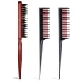 thumbnail image 1 of OPALESQUE 3 Pcs Hair Teasing Comb Set,Nylon Triple Comb and Boar Bristle Teaser Brushes for Women and Men styling Thick Fine Hair Styling, 1 of 7