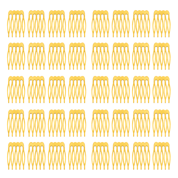 OPALESQUE 40 Pack 5 Tooth Metal Hair Side Combs, Gold Small Hair Comb Clips for Updo Hairstyles, DIY Hair Accessories and Wedding Hair Styling
