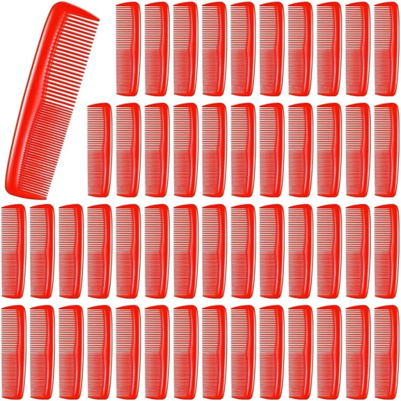 OPALESQUE 50 Pcs Pocket Combs for Men 5 Inch Cutting with Wide and Fine Teeth Plastic Professional Barber Haircut Small Anti Static Combs for Women Grooming Accessories for Beard