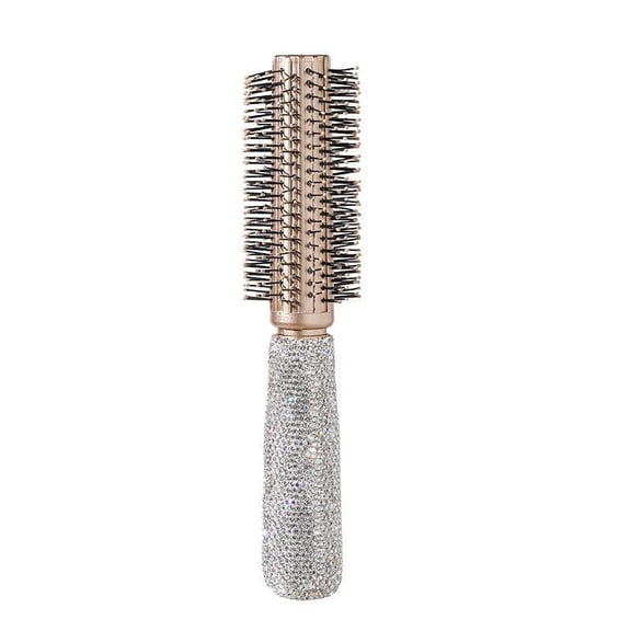 OPALESQUE Hair Brush with Bling Crystal Detangle Removing Tangles, Knots,Hair Comb For All Hair Types (Round) -White