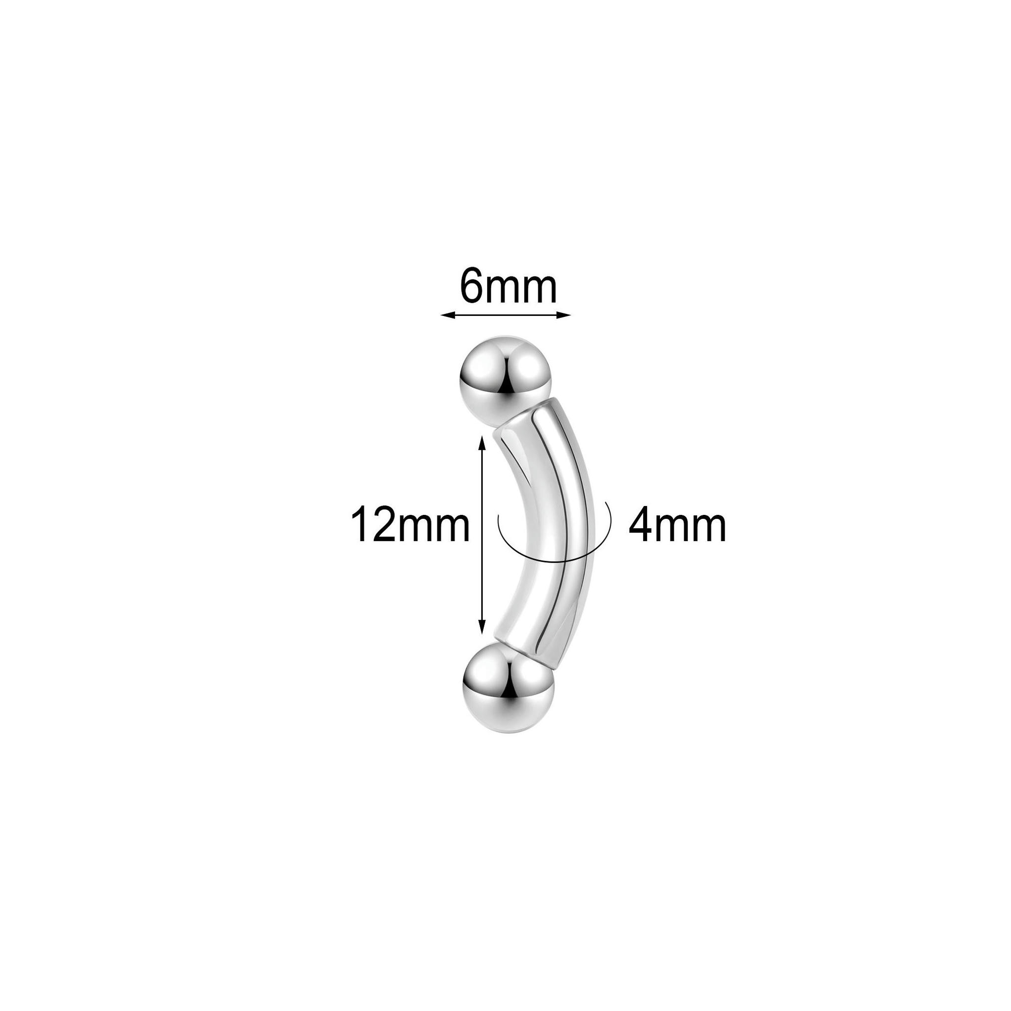 OPALRY Large Gauge Stainless Steel Eyebrow Ring Lip Nipple Helix Conch