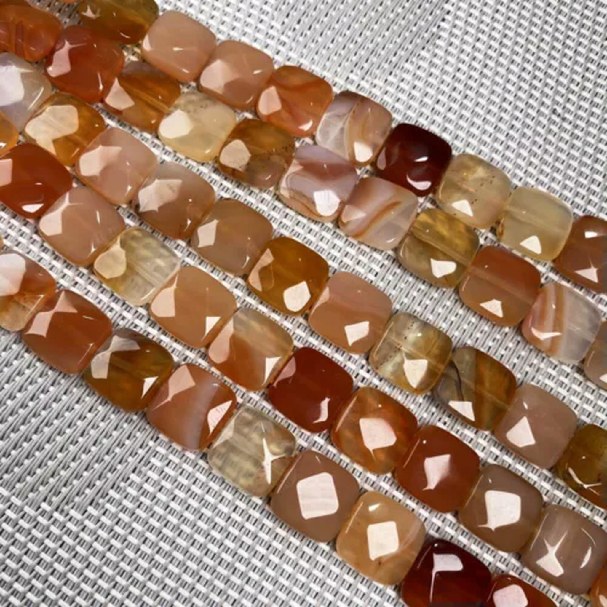 OPALRY Natural GemStone Faceted Square Shape Loose Beads for Jewelry