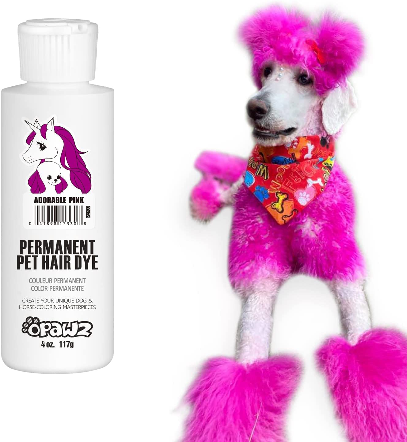 OPAWZ Permanent Dog Hair Dye, Pet Hair Dye Safely Used by Grooming ...