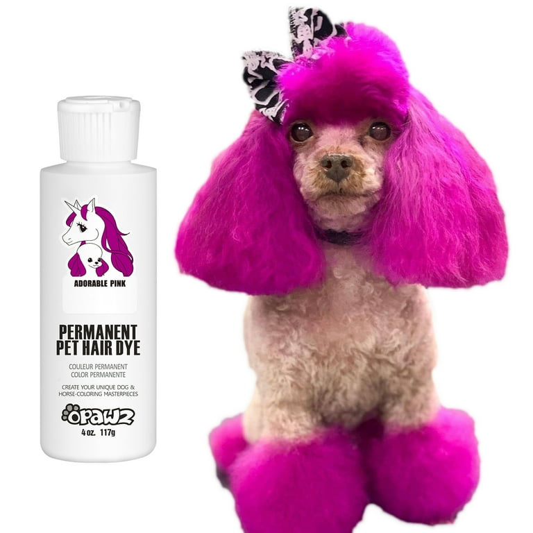 OPAWZ Permanent Dog Hair Dye Pet Hair Dye Safely Used by Grooming Salons for a Decade Pet Safe Dye Lasts Over 20 Washes Bright Color for Dogs and Horses Adorable Pink