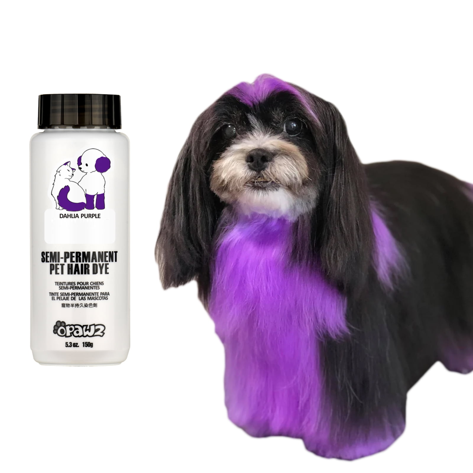 OPAWZ Semi Permanent Dog Hair Dye Non Toxic Pet Hair Dye for Dogs Cats and All Pets Can be Bathed Dahlia Purple