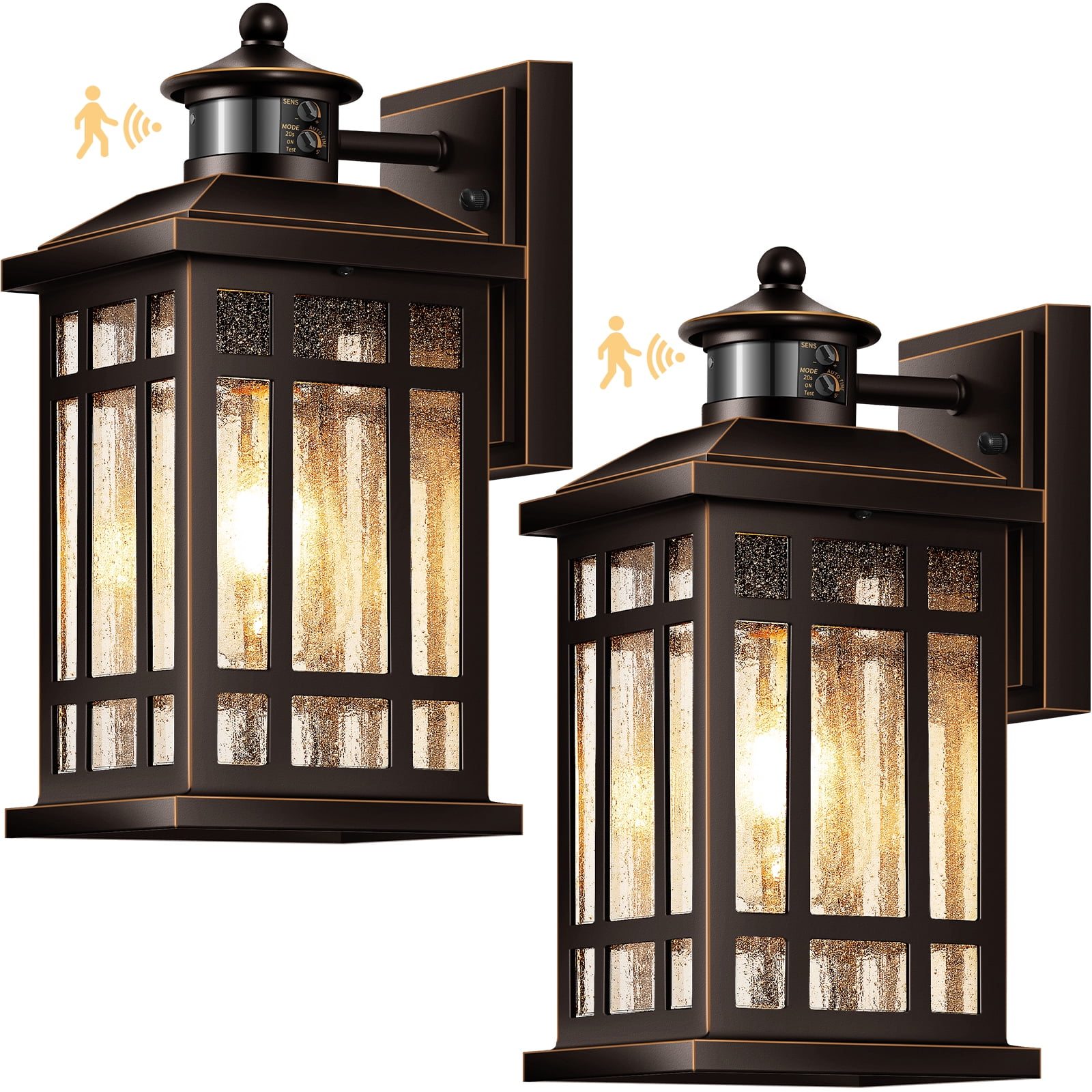 OPAXIS Adjustable Sensitivity Motion Sensor Outdoor Lights, 2 Packs Oil ...