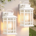 thumbnail image 1 of OPAXIS White Dusk to Dawn Outdoor Lighting, 2-Pack Outside Wall Lights with Seed Glass, Waterproof and Anti-Rust Outdoor Light for House, Garage, Garden, 100% Aluminum, E26 Socket, 1 of 11