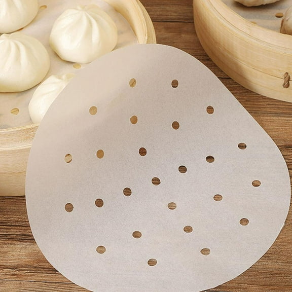 OPDBN 24cm Steamer Paper Disposable With Holes Round Steamer Paper Silicone