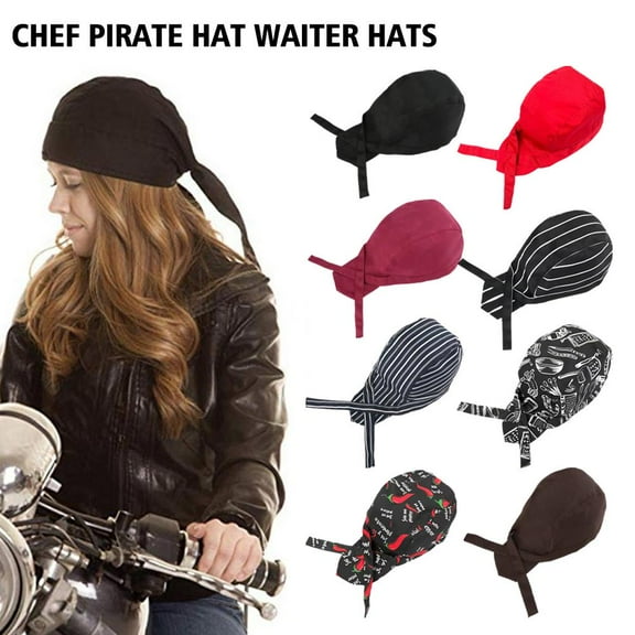 OPDBN Kitchenware Chef Hat Restaurant Cooking Headscarf Male And Female Waiter Universal Work Headband Kitchen Sushi Restaurant Pirate Hat