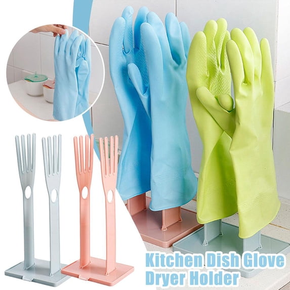 OPDBN Pink Sink Countertop Gloves Drying Rack Plastic Drain Rack Kitchen Sponge Storage Rack Rag Scouring Pad Rack