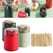 OPDBN Red Toothpick Holder Toothpick Bottle Hotel Creative Light Luxury Plastic Automatic Press Toothpick Box