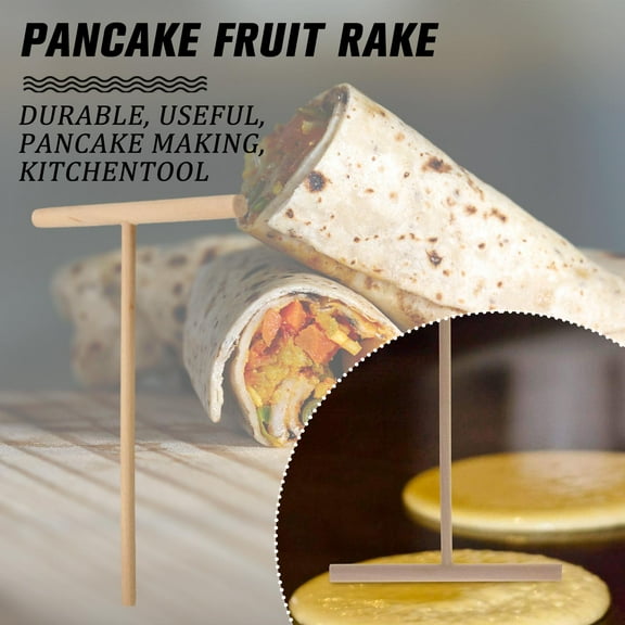 OPDBN pulunto 3Pcs T Shape Wooden Crepe Maker Pancake Batter Spreader Sticks Round Food Pastry Tool DIY for Home Kitchen 472 x 630 inch