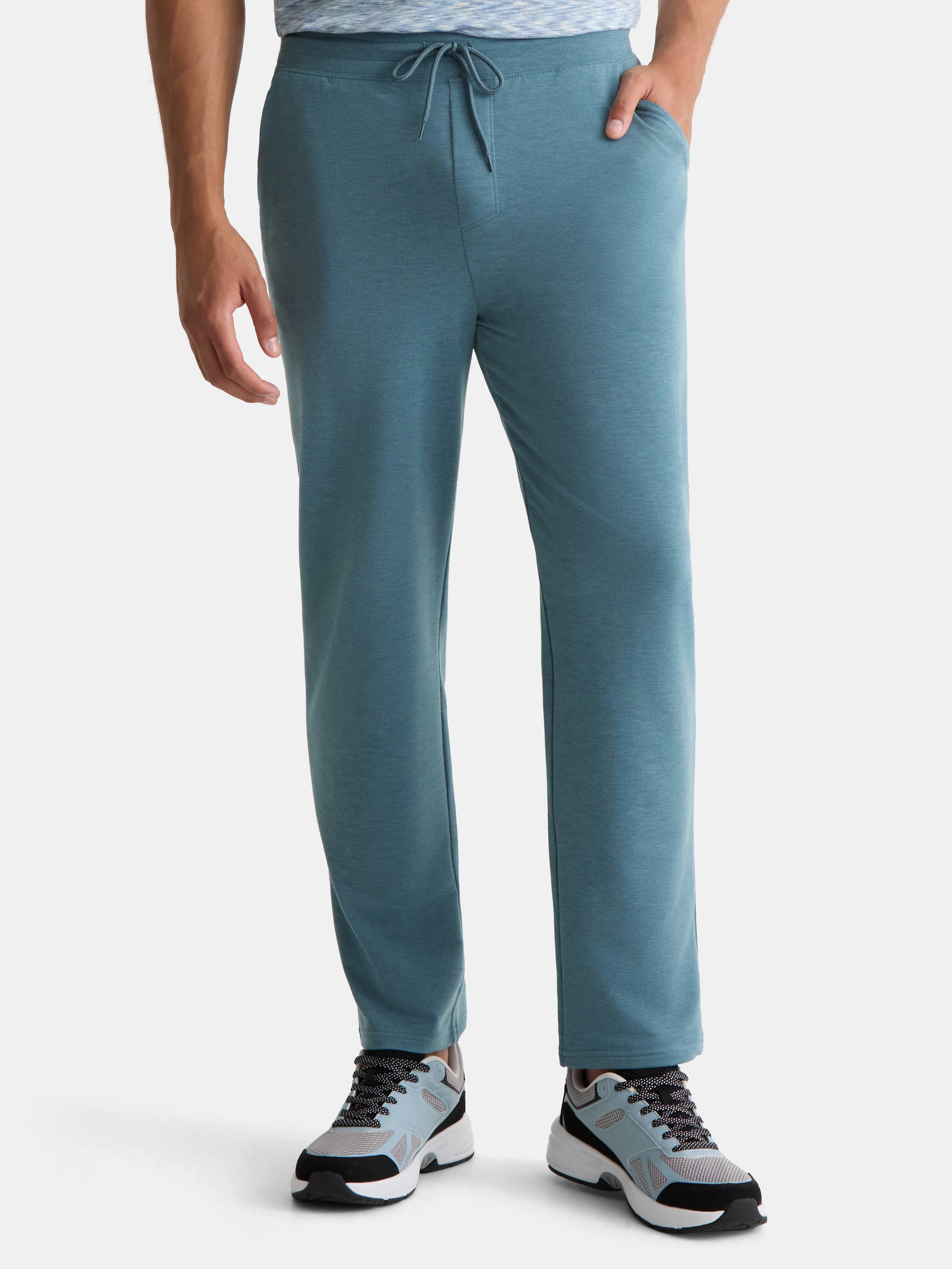 Athletic Works Men's and Big Men's Performance French Terry Open Leg Relaxed Sweatpants, Sizes XS-5XL