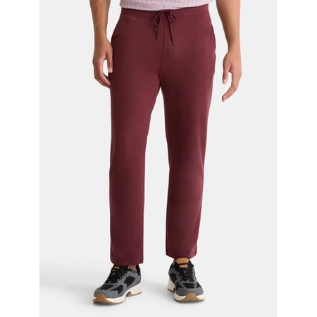 Athletic Works Men's and Big Men's Performance French Terry Open Leg Relaxed Sweatpants, Sizes XS-5XL