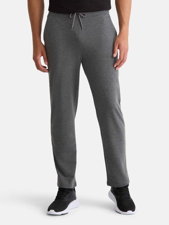 Men's and Big Men's Performance French Terry Open Leg Relaxed Sweatpants, Sizes XS-5XL