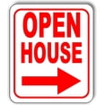 thumbnail image 1 of OPEN HOUSE RIGHT ARROW RED Aluminum Composite Outdoor Sign 8.5" x10", 1 of 1