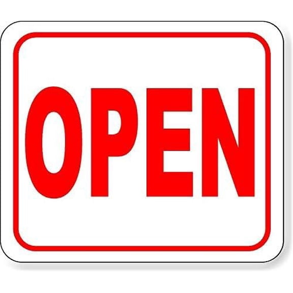OPEN RED Aluminum Composite Outdoor Sign 8.5" x10"